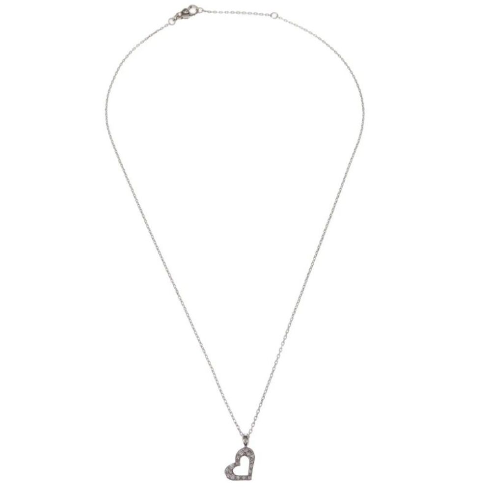Piaget Limelight Hearts Pendant 18K White Gold With Pave Diamonds Silver
